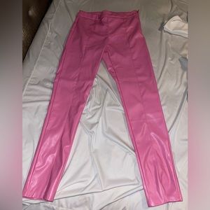 Pink faux leather pants